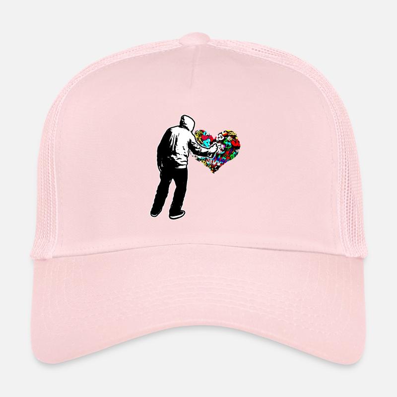Graffiti Herz Doodle Draw Paint schreiben Wand Geschenk Trucker Cap