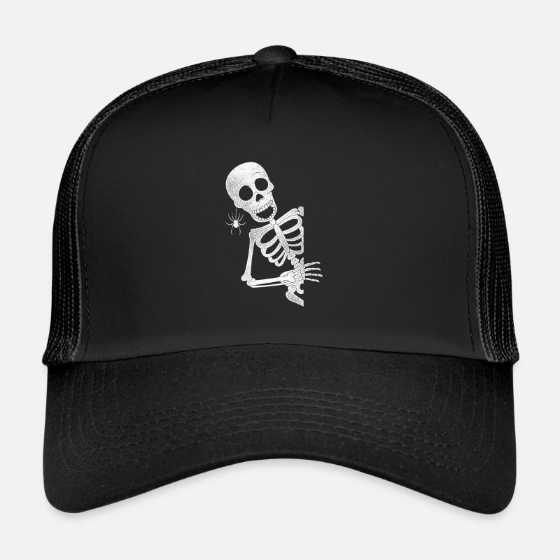 Skelett mit Spinne Halloween Kostüm Trucker Cap