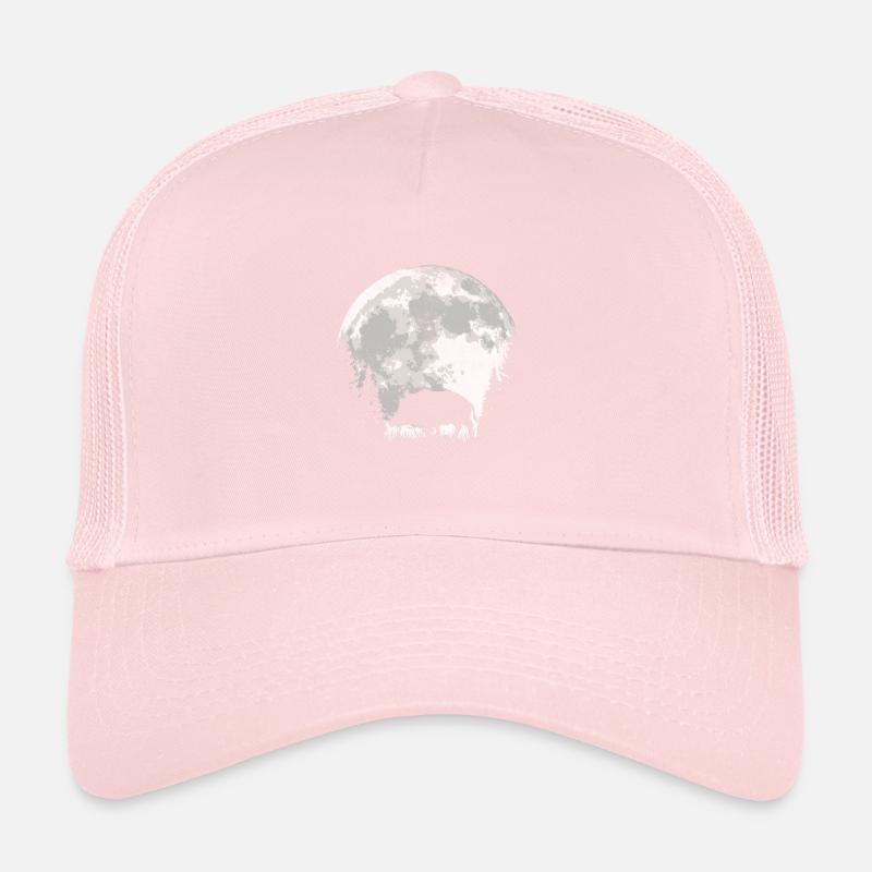 Hunter wild boar tusks moon Trucker Cap