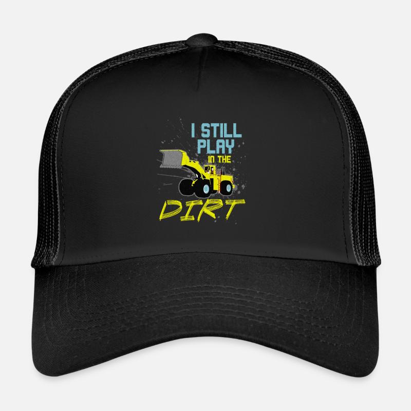 Excavator Power Shovel Toddler Digger Boys Gift - Trucker Cap - black/black