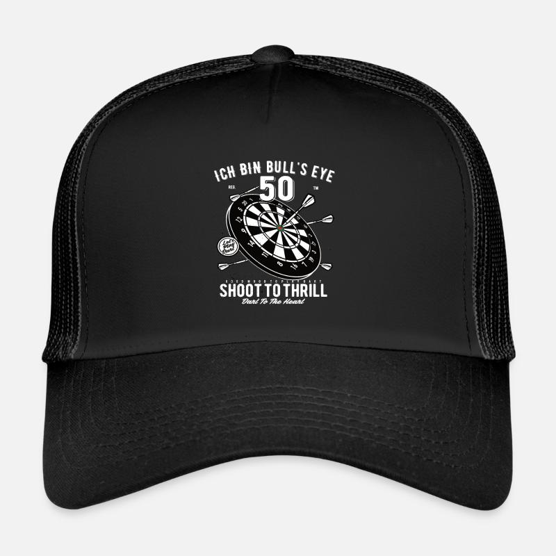 50. Geburtstag Dart - Trucker Cap - Schwarz/Schwarz