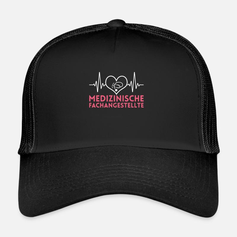 MFA Helferin Herzschlag - Trucker Cap - Schwarz/Schwarz