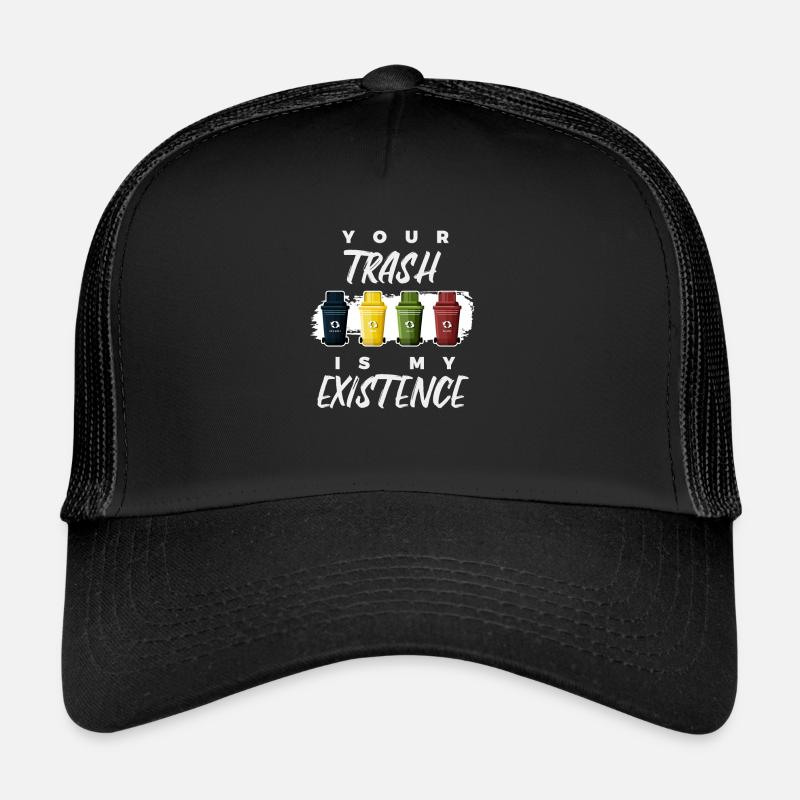 Müllmann Mülltonnen Müllabfuhr - Trucker Cap - Schwarz/Schwarz
