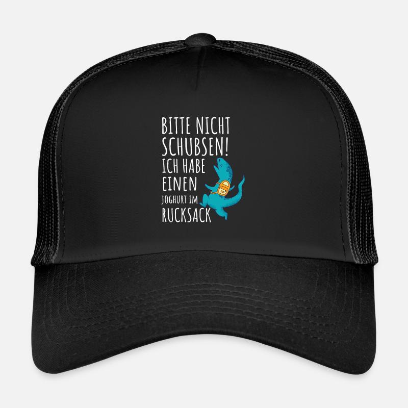 Bitte Nicht Schubsen Joghurt Im Rucksack. - Trucker Cap - Schwarz/Schwarz
