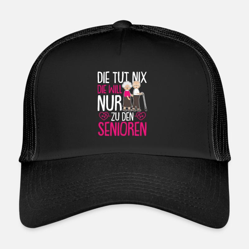 Altenpflegerin Senioren Pfleger Pflegekraft - Trucker Cap - Schwarz/Schwarz