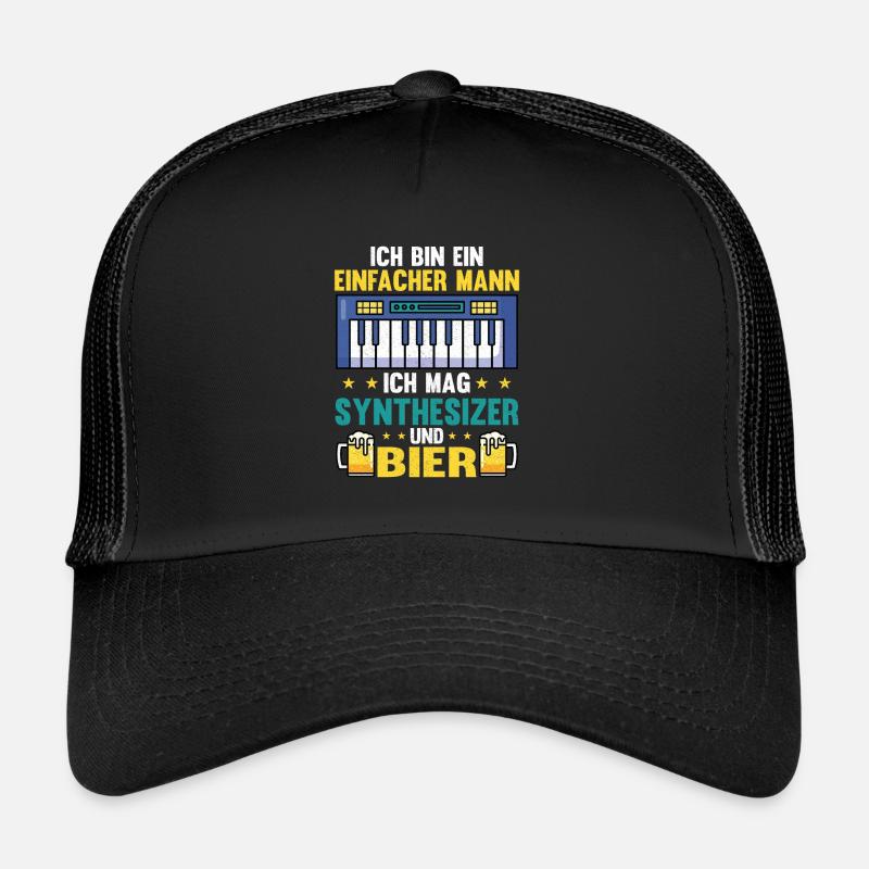 Synthesizer und Bier Keyboard Synth Trucker Cap