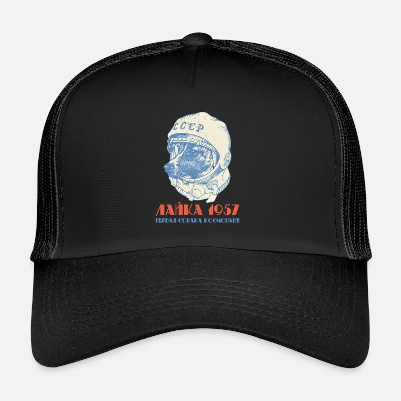 Der erste Hundeastronaut Laika 1957 Soviet - Trucker Cap - Schwarz/Schwarz