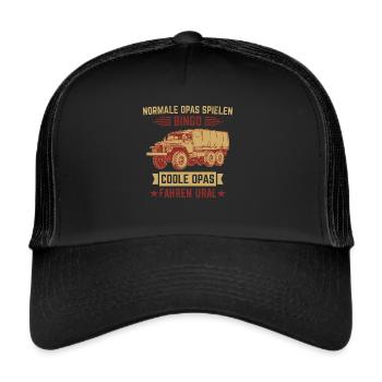 Normale opas bingo URAL Fahrer sowjetische Beruf - Trucker Cap - Schwarz/Schwarz - Vorne