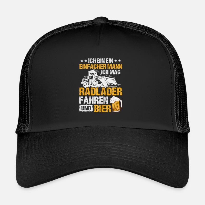 Radlader und Bier Radladerfahrer Bauarbeiter Trucker Cap