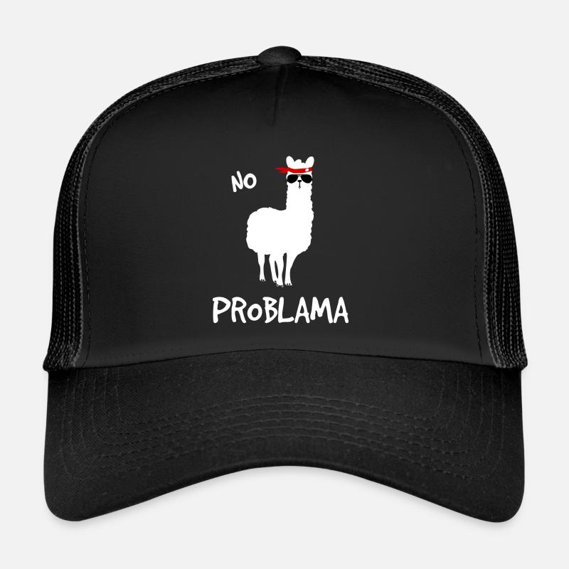 No Problama weiss - Trucker Cap - Schwarz/Schwarz