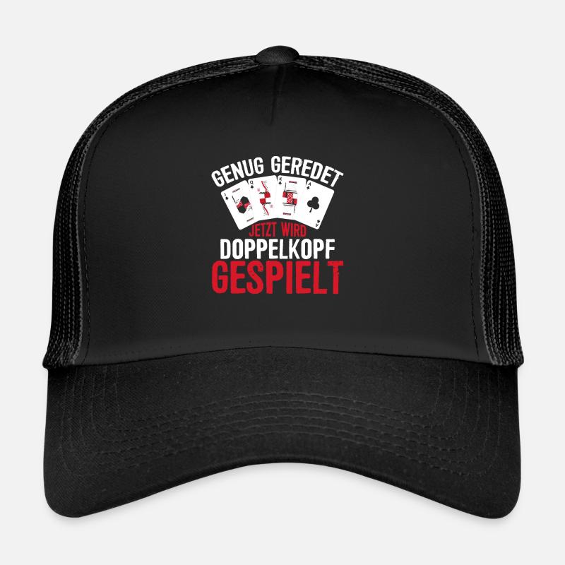Jetzt wird Doppelkopf gespielt Kartenspiel - Trucker Cap - Schwarz/Schwarz