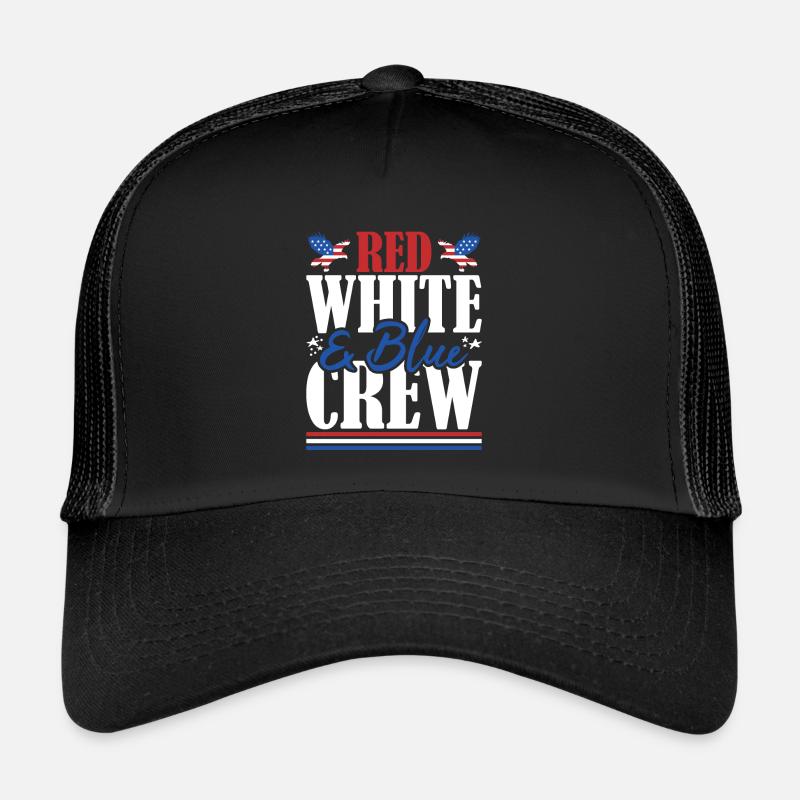 Veteran US Flag Red White & Blue Crew Trucker Cap