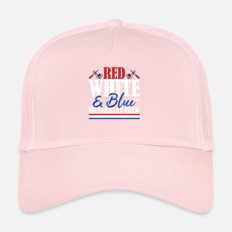 Veteran US Flag Red White & Blue Electrician Crew Trucker Cap