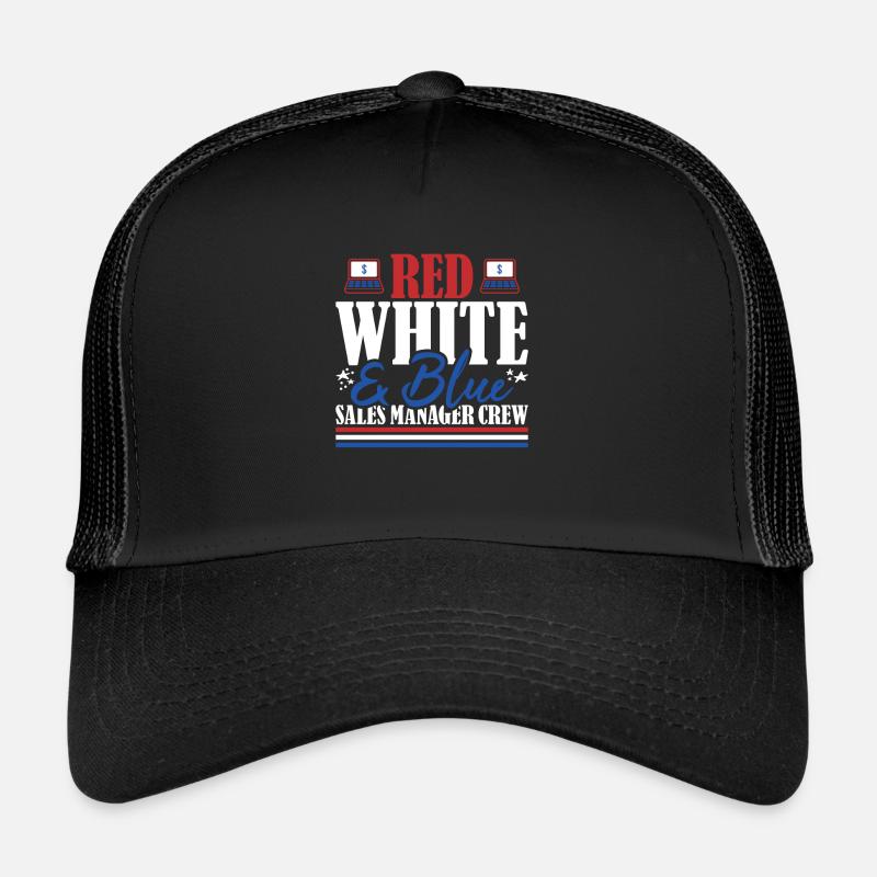 Veteran US Flag Red White & Blue Sales Manager Trucker Cap