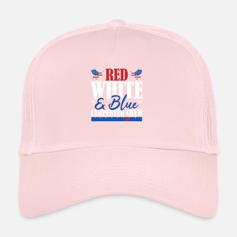 Veteran US Flag Red White & Blue Carpenter Crew Trucker Cap