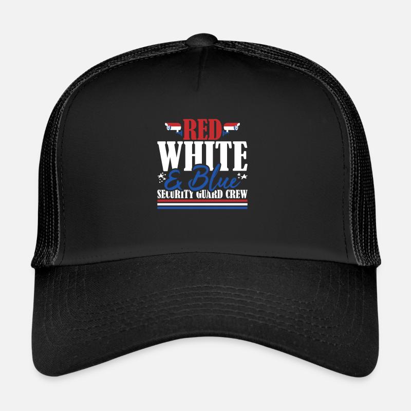 Vétéran US Flag Red White & Blue Garde de sécurité Casquette trucker 