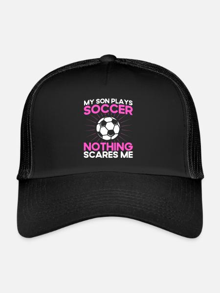 Mother Sports Fan Football Gift - Trucker Cap - black/black - Front
