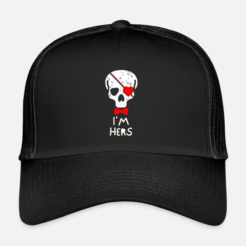 Je suis ton cadeau pour le cache-œil de crâne d’homme Casquette trucker 