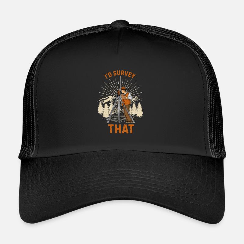 Geomatiker Vermessung Theodalit Beruf - Trucker Cap - Schwarz/Schwarz