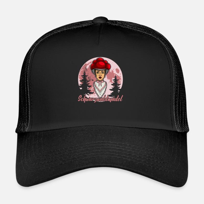 Schwarzwald Bollenhut Baden-Württemberg - Trucker Cap - Schwarz/Schwarz