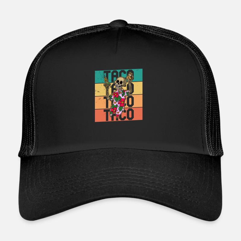 Mexico Skeleton Tequila Beach Summer Taco Trucker Cap