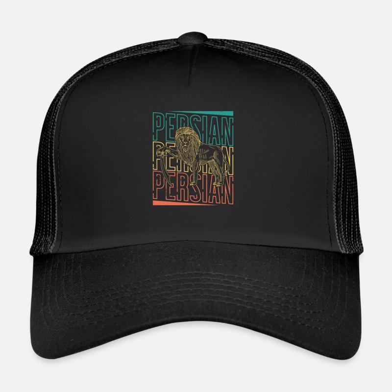 Persien Iran Geschichte Löwe Iran Geschenk - Trucker Cap - Schwarz/Schwarz