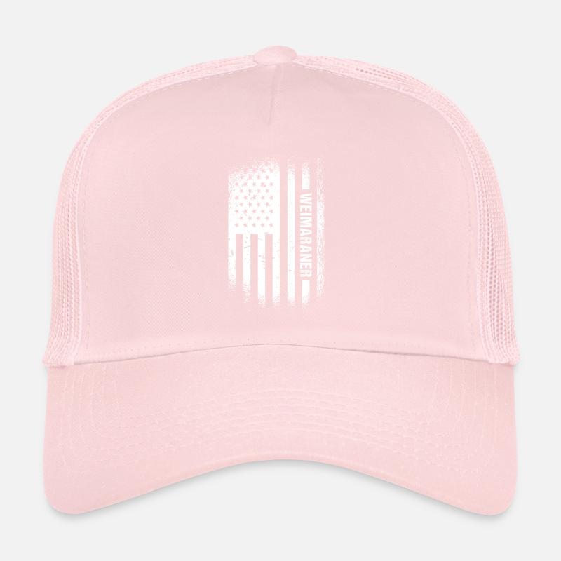 Weimaraner Us Flag Trucker Cap