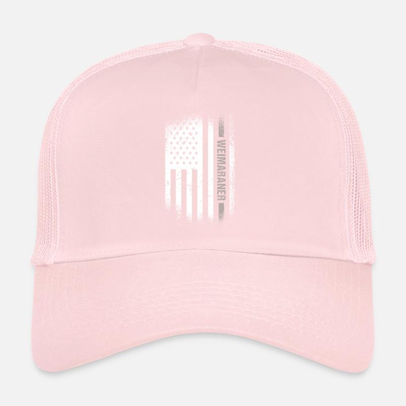 Braque de Weimar Us Flag Casquette trucker 