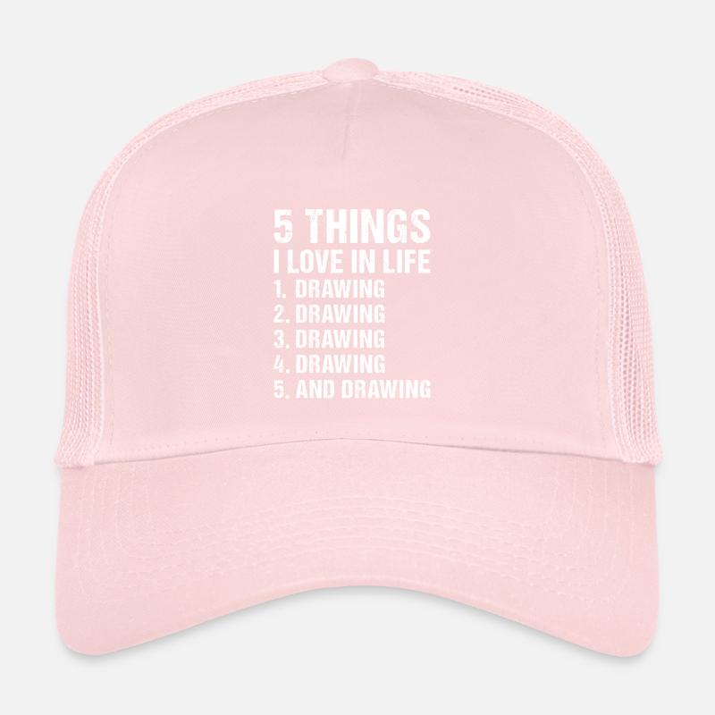 Tiroir 5 choses que j’aime dans le dessin de la vie Casquette trucker 