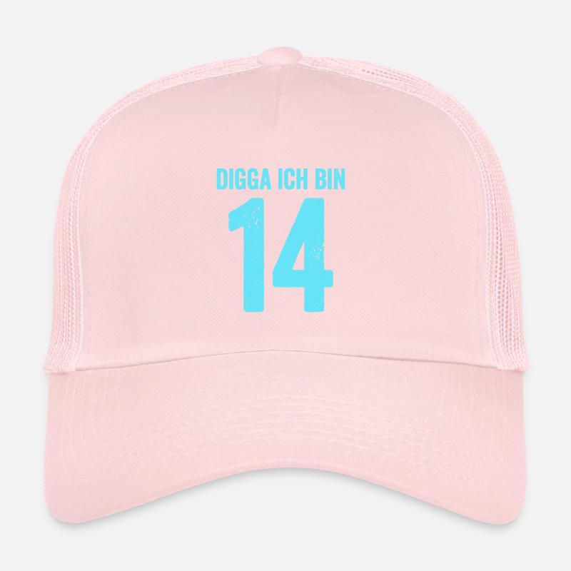 Blau Digga Ich Bin 14 Jahre Junge 14. Geburtstag Trucker Cap