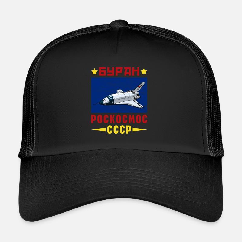 Buran Raumflugzeug UdSSR Sowjetunion - Trucker Cap - Schwarz/Schwarz