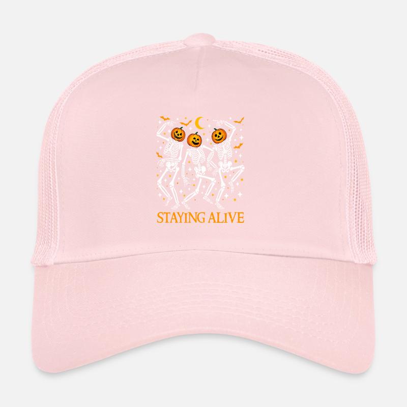 Staying Alive Funny Halloween Dancing Skeletons Trucker Cap