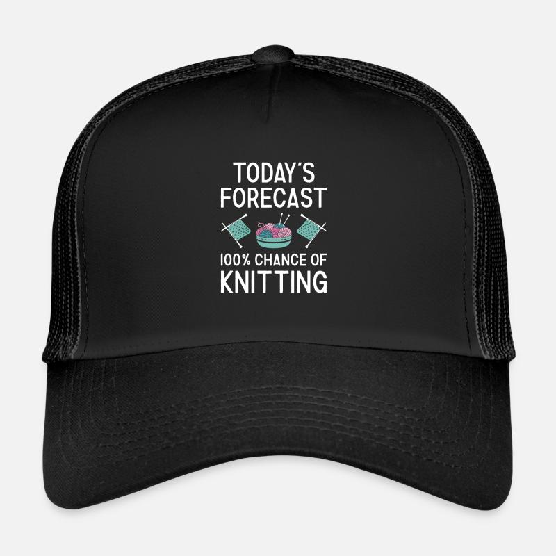 Knitter Today's Forecast Knitting Trucker Cap