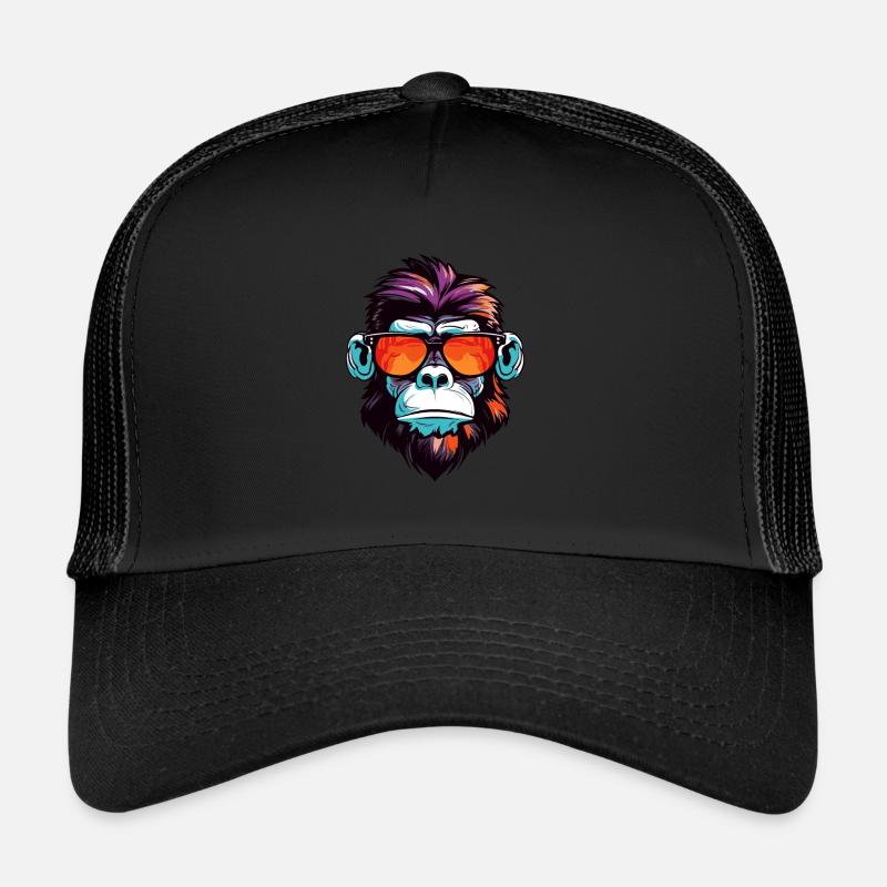 Portrait de tête de singe Cool Casquette trucker 