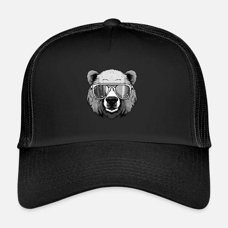 Eisbär Kopf Cool Polar bär - Trucker Cap - Schwarz/Schwarz