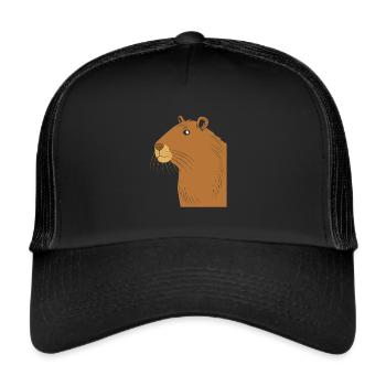 Capybara Capibara - Trucker Cap - Schwarz/Schwarz - Vorne