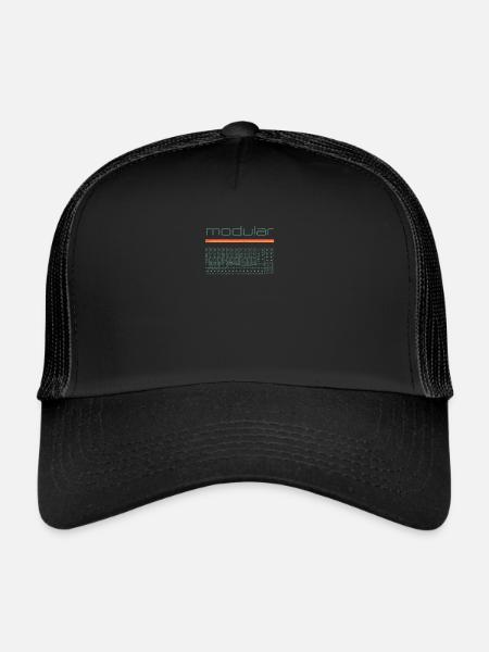 Vintage Modular Synthesizer - Analog DIY Synth - Trucker Cap - black/black - Front