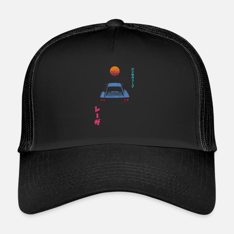 Synthwave Retrowave Ästhetik Vintage Japanisch Trucker Cap