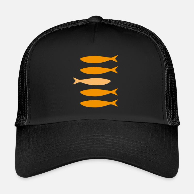 Sardinen Orangen - Trucker Cap - Schwarz/Schwarz