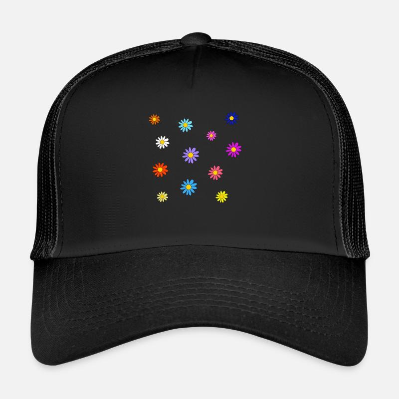 Prairie fleurie colorée - Casquette trucker  - noir/noir