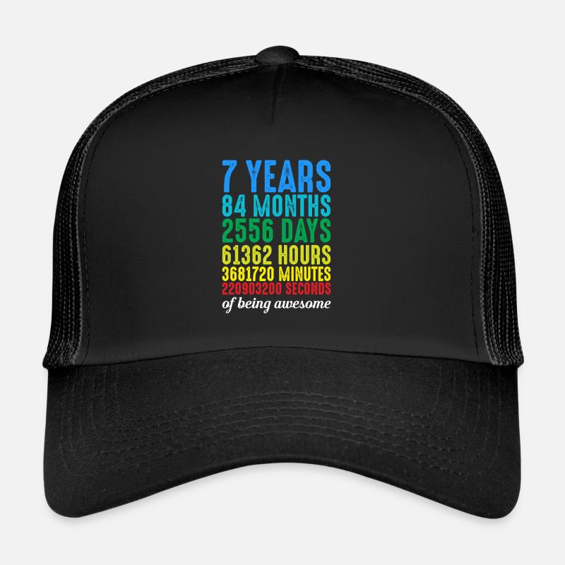 7 ans 7 ans 7 ans 7 ans vintage rétro numéros Casquette trucker 