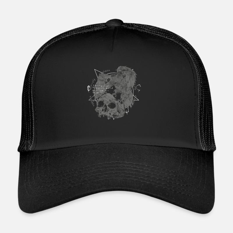 Gothic Skull Occult Costume | For - Trucker Cap - black/black
