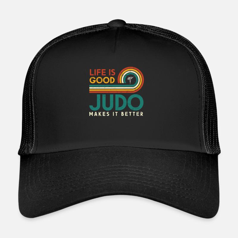 Life is good, judo makes it better - Trucker Cap - black/black
