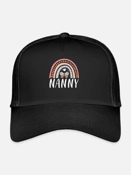 Nanny Rainbow Design For Grandma The Mother Day - Trucker Cap - black/black - Front