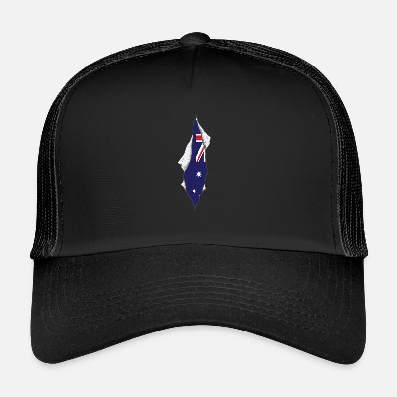 australian flag proud australia - Trucker Cap - black/black