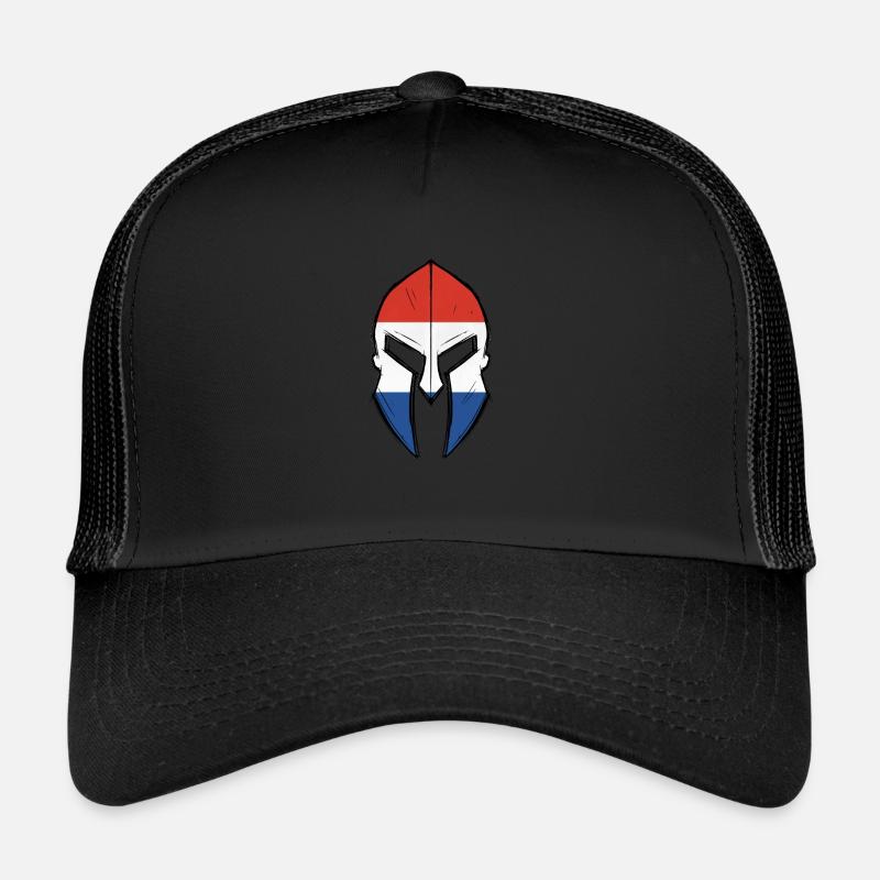 netherlands flag in Spartan warrior Helmet - Trucker Cap - black/black