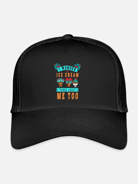 Je me demande si Ice Cream for Frozen et moi - Casquette trucker  - noir/noir - Devant