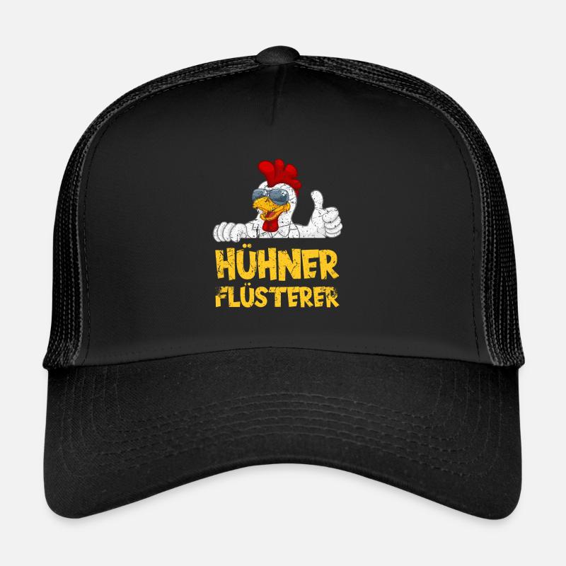 Hühnerflüsterer. Huhn - Trucker Cap - Schwarz/Schwarz