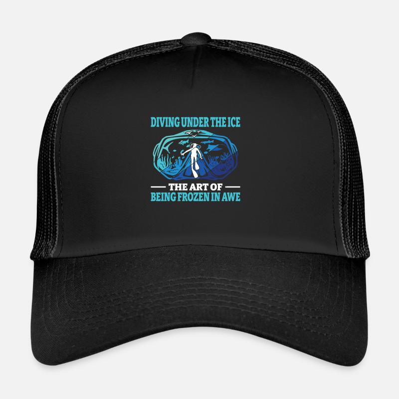 Diving under the ice, loons Trucker Cap