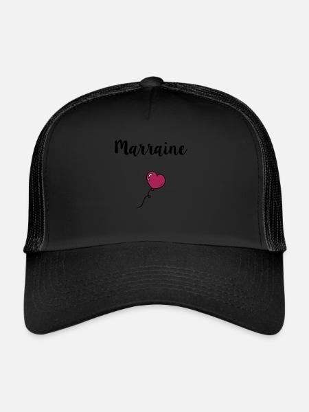Marraine coeur - Casquette trucker  - noir/noir - Devant